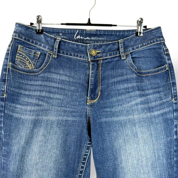 Lane Bryant Slim Boot  Jeans Womens Size 14 Average Genius Fit Stretch Denim - Picture 4 of 11